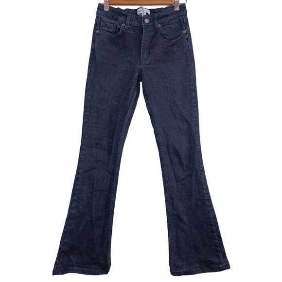 Zara The Disco Pant Sz 0 Black Flare Jeans - Picture 1 of 13